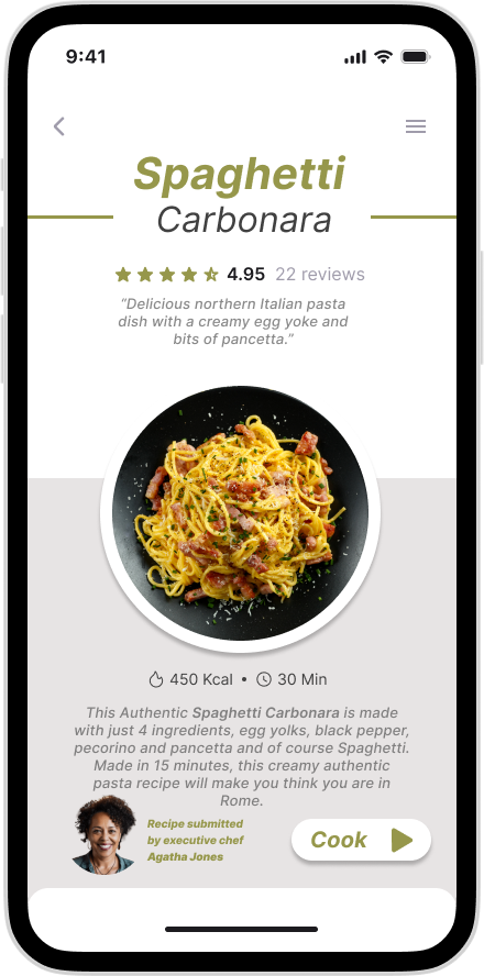Recipe app screen 4